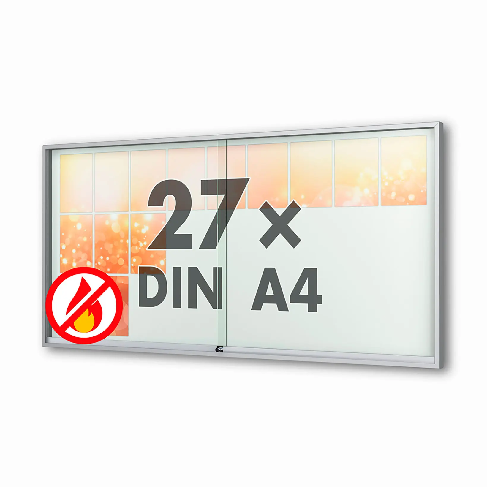 27 x DIN A4 Schaukasten Fortis mit Schiebetüren - 60 mm Bautiefe